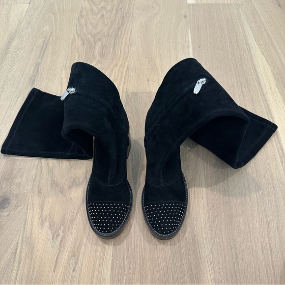 Sigerson Morrison Gemma Boot Over the Knee Suede Black Whimsigoth Gothic Gremlin - Picture 5 of 16